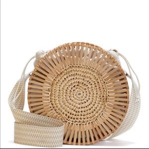 Hand Woven Bamboo Circular Crossbody Bag